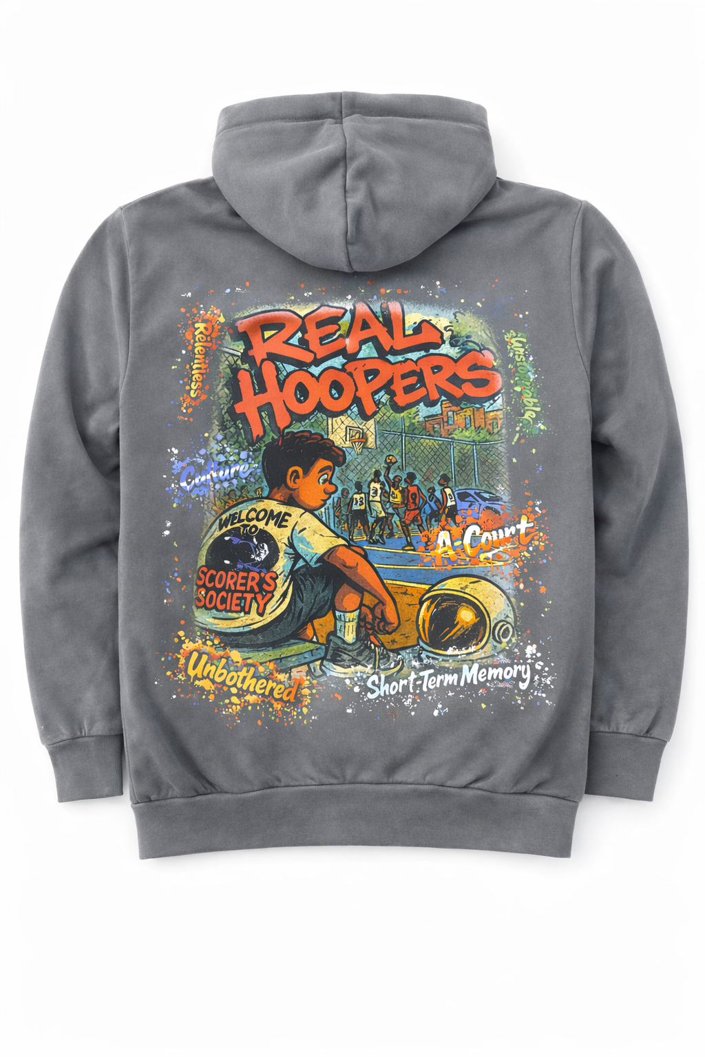 "Real Hoopers" Hoodie - Stormy Gray